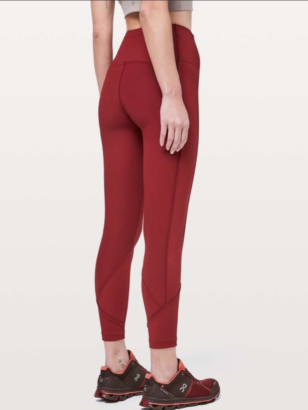 Lululemon Daily Lineup 7/8 Tight *25" Dark Sport Red Size 8